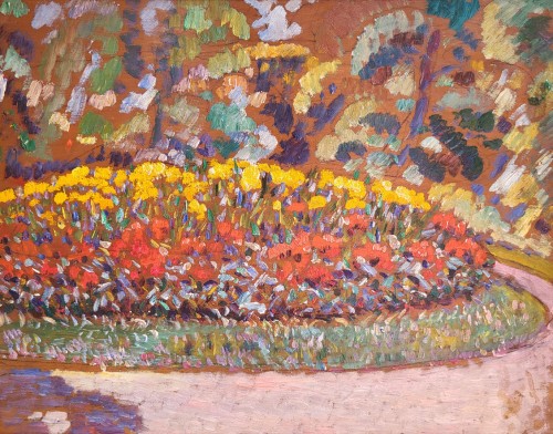 Jardin ensoleillé par Augustin Carrera (1878-1952) - Tableaux et dessins Style 