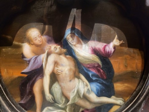 Christ en croix et scène de crucifixion du 17e - 