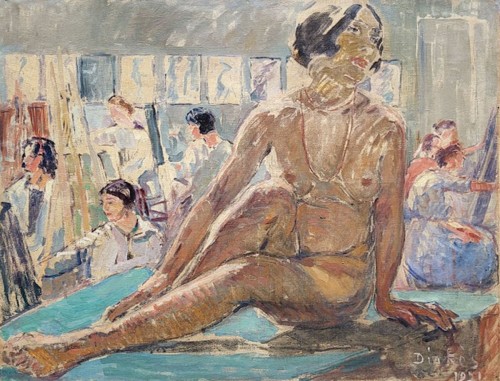 Vue d’atelier par Suzanne DINKES (1895-1984)