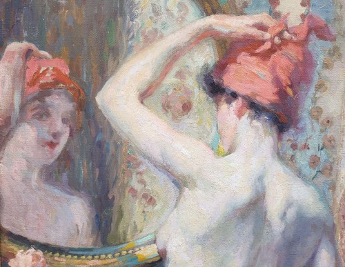 Tableaux et dessins  -  Nu au miroir - Antoine DAENS (1871-1946)