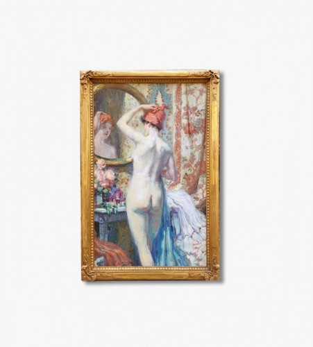 Antiquités -  Nu au miroir - Antoine DAENS (1871-1946)