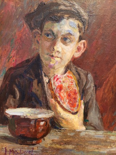 Paintings & Drawings  - Jeune garçon à la tartine - Jeanne MALIVEL (1895-1926)