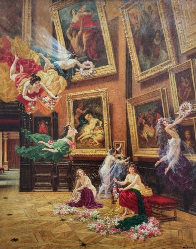 Les Muses at the Musée du Louvre - Louis Béroud (1852-1930)