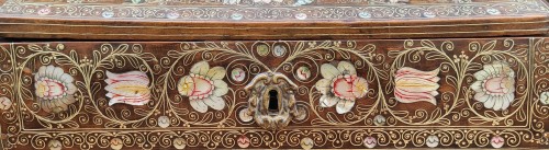 Antiquités - Spa wood and mother-of-pearl box Louis XIV period