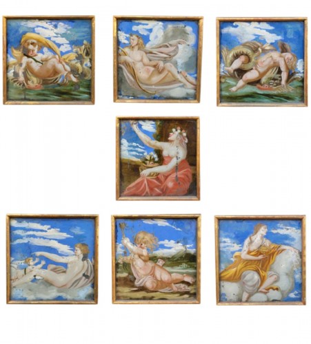 Set of underglaze decorations, Allegories and mythological gods, 18th centu