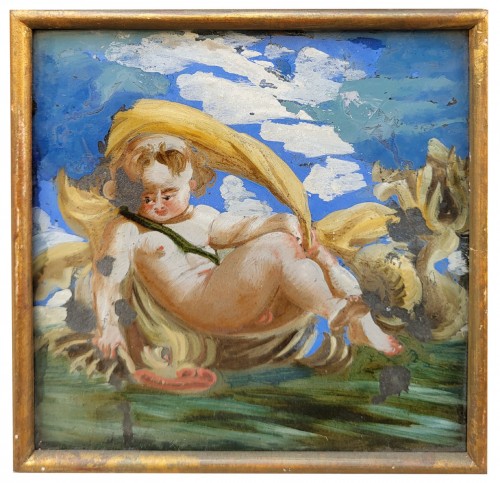 Antiquités - Set of underglaze decorations, Allegories and mythological gods, 18th centu