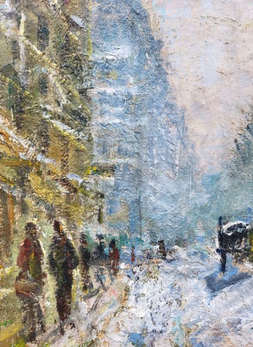 Paris les boulevards sous la neige - Eugène Montézin (1874-1946) - Galerie Saint Martin