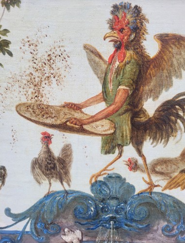Tableaux et dessins  - Grand coq  nourricier