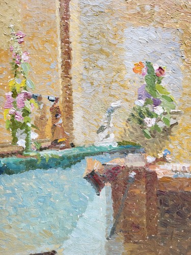 Edmond ALET (1867-1917) - Pointillist Interior - 