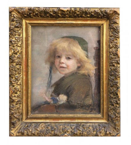 Little Girl with Doll - Berthe BURGKAN (1855-1936)