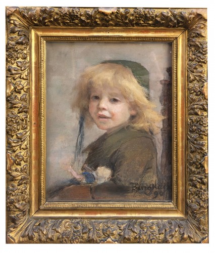 Little Girl with Doll - Berthe BURGKAN (1855-1936) - 