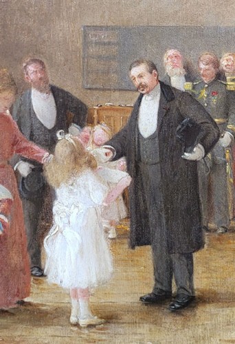Paintings & Drawings  - La visite du ministre Maurice Bertaux by Ernest Jean DELAH