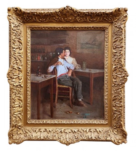 Couple au bar a Villefranche sur Mer par Edmond PICARD