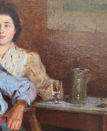  - Couple au bar à Villefranche sur Mer par Edmond Picard, peintre (1861-1899)