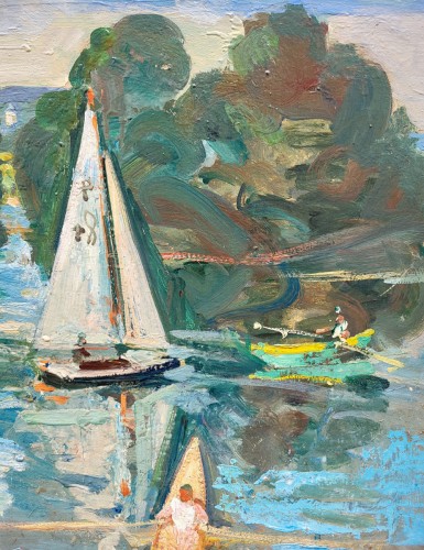 Tableaux et dessins  - Bord de marne - André PLANSON (1898-1981)