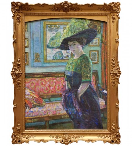 Élégante dans un intérieur - Augustin Carrera (1878-1952)