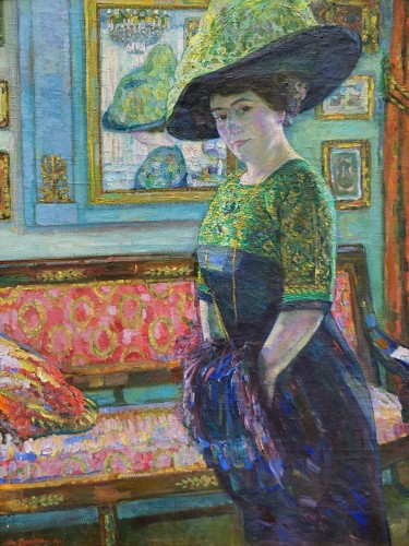 Elegant in an Interior - Augustin Carrera (1878-1952) - Paintings & Drawings Style 