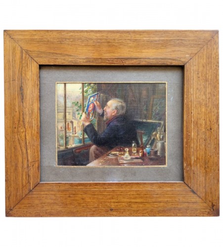 Portrait de Lucien Begule dans son atelier - Léonie Michaud (1873-1947)