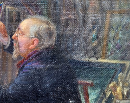 Portrait de Lucien Begule dans son atelier - Léonie Michaud (1873-1947) - Galerie Saint Martin