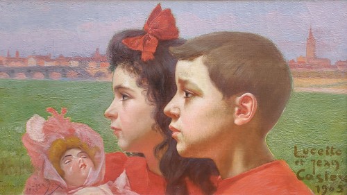Les enfants de l'artiste - Georges Castex (1860-1943) - Paintings & Drawings Style 
