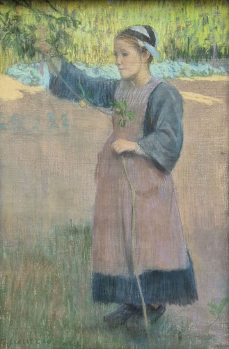 Young Breton Girl - Leslie Giffen Cauldwell (1861–1941) - Paintings & Drawings Style 