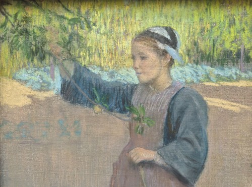 20th century - Young Breton Girl - Leslie Giffen Cauldwell (1861–1941)