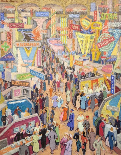 Jac Martin-Ferrières (1893-1972), Le Salon des arts ménagers, 1957 - Paintings & Drawings Style 