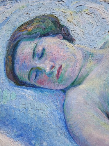 Paintings & Drawings  - Sleeping Nude, 1911 by Augustin Carrera (1878-1952)