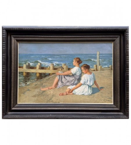 Young Girls on the Beach by Hermann Seeger (1857-1945)