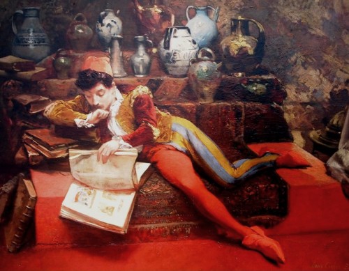 Louis Carrier-Belleuse (1848-1913) - Le troubadour au repos