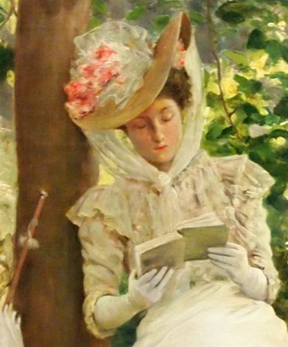 Woman reading  - Clovis DIDIER  (1858-1939) - Paintings & Drawings Style 