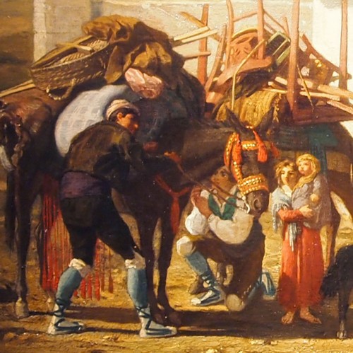 Paysans à la campagne - Eugène GLUCK (1820-1898) - Tableaux et dessins Style 