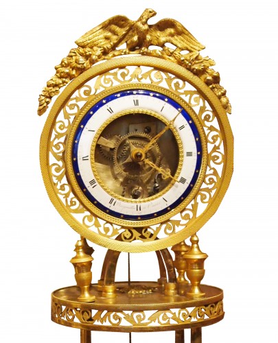 Pendulette squelette signée BERGMILLER à Paris - Horlogerie Style Directoire