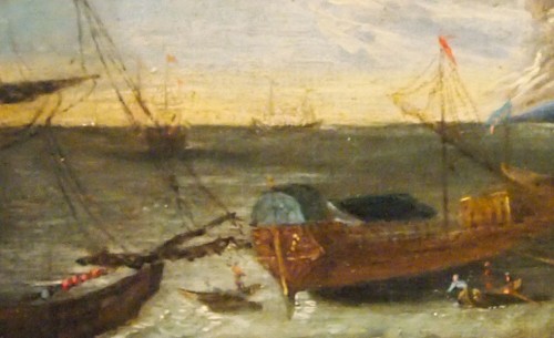 Tableaux et dessins  - Marine Arrivée dé départ du port