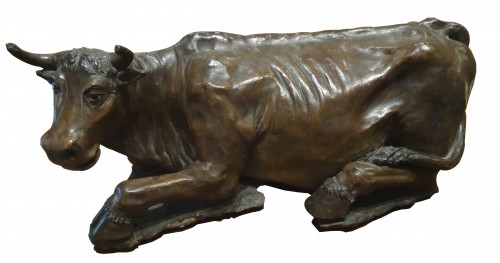 Cow in terracota, Italy 18th century 