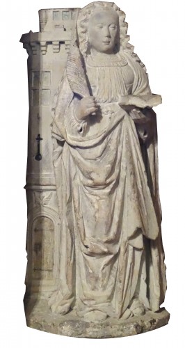 Sainte Barbe in stone 16 th century 