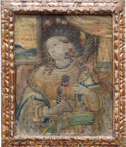 Religious Antiques  - Saintes embroider 16 th century 