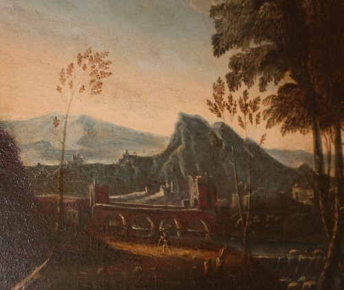 17th century - Landscape with castle, Louis XIV period 