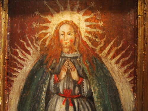 18th century - Religious Oil On Wood, Early 18th Century 