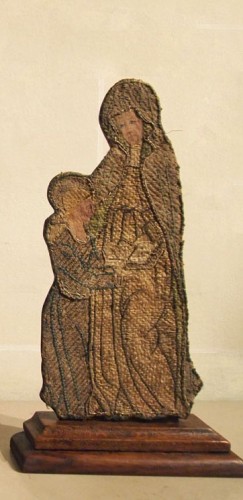 Art sacré, objets religieux  - Ensemble de trois éléments de broderies religieuses XVIe siècle