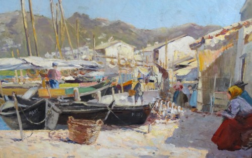 Tableaux et dessins Tableaux XIXe siècle - Port de Martigues - Louis Abel TRUCHET (1857-1918)