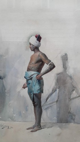 Young African by Gustavo SIMONI  - Paintings & Drawings Style 