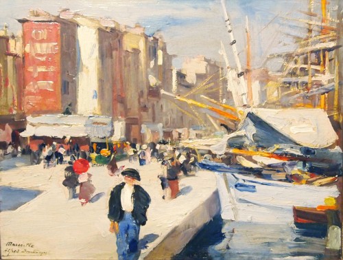 Port de Marseil par Alfred SMITH - Tableaux et dessins Style 