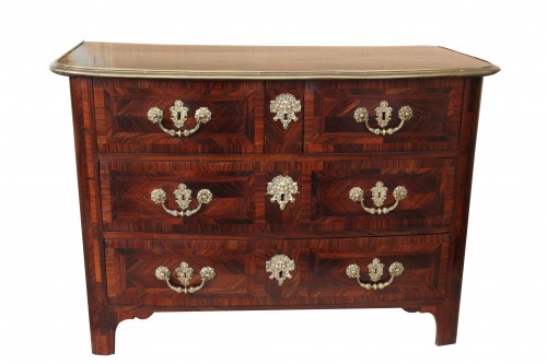 Louis XIV century marquetry chest of drawers with ingot moulds - Furniture Style Louis XIV