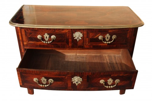 Louis XIV century marquetry chest of drawers with ingot moulds - 