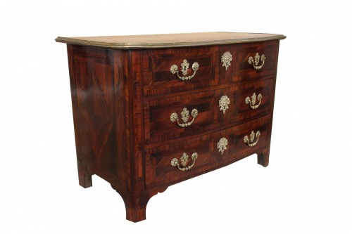 Louis XIV century marquetry chest of drawers with ingot moulds - Louis XIV