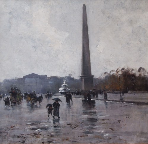 Place de la Concorde by GALIEN LALOUE, signed by his psedudonym, Liévin  - Paintings & Drawings Style 