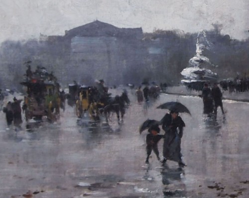 19th century - Place de la Concorde by GALIEN LALOUE, signed by his psedudonym, Liévin 