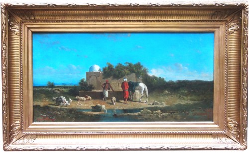 Le repos à la fontaine - Henri VAN WYK (1833-?) - Tableaux et dessins Style 