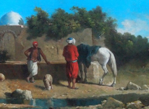 Le repos à la fontaine - Henri VAN WYK (1833-?) - Galerie Saint Martin
